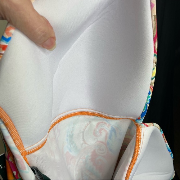 Ralph Lauren Halter Style Paisley Dance Tankini Top Shirred size 16 - Picture 9 of 11